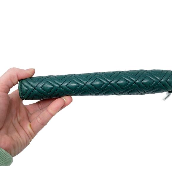 Tory Burch Jewel Tone Green Leather Zip Around Wallet Many Card Slots VGUC - Picture 5 of 8